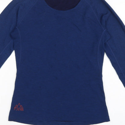Fjern Women Blue M Merino Blend Raglan Long Sleeve Activewear Top