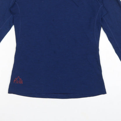 Fjern Women Blue M Merino Blend Raglan Long Sleeve Activewear Top