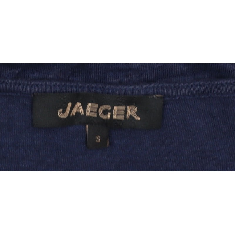 Jaeger Women Navy Red S Linen Colourblock Tunic T-Shirt