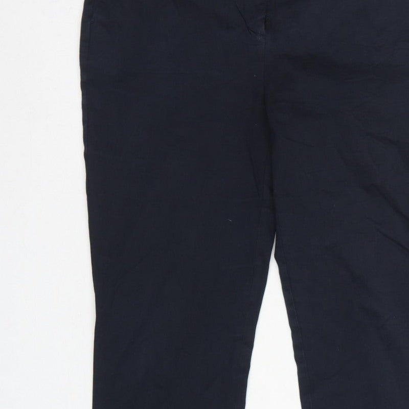 Reiss Women’s Navy Blue UK 12 Slim Straight Chino Tailored Trousers