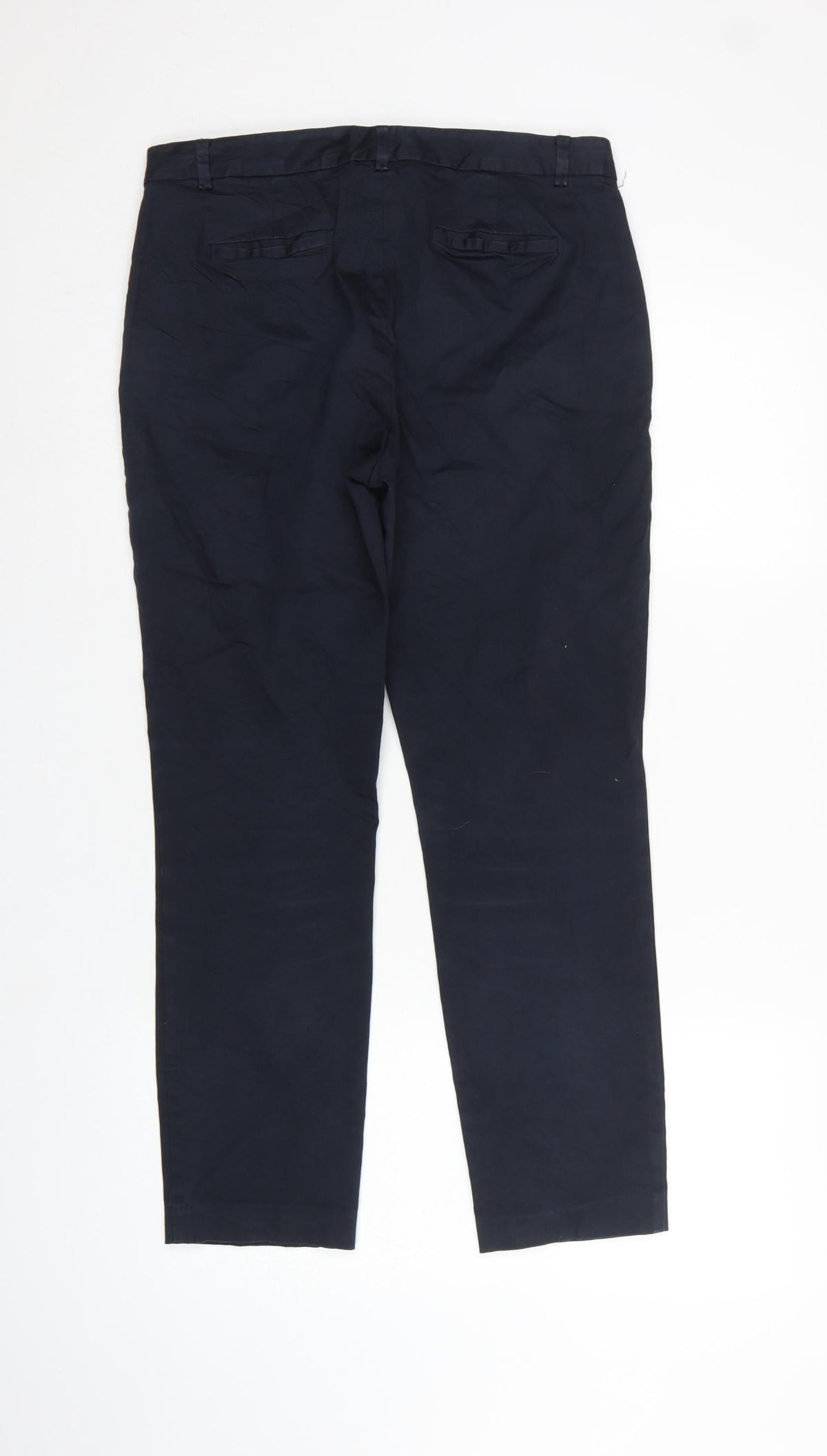 Reiss Women’s Navy Blue UK 12 Slim Straight Chino Tailored Trousers