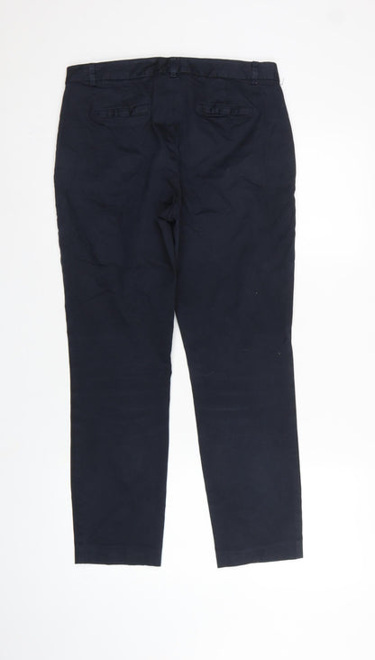 Reiss Women’s Navy Blue UK 12 Slim Straight Chino Tailored Trousers