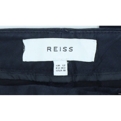 Reiss Women’s Navy Blue UK 12 Slim Straight Chino Tailored Trousers