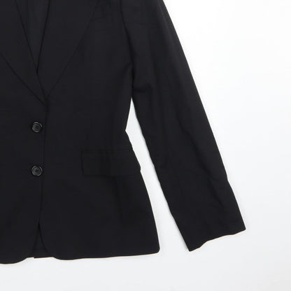 Club Monaco Women’s Black Size 8 Wool Blend Tailored Blazer Jacket
