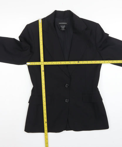 Club Monaco Women’s Black Size 8 Wool Blend Tailored Blazer Jacket