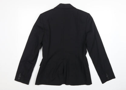 Club Monaco Women’s Black Size 8 Wool Blend Tailored Blazer Jacket