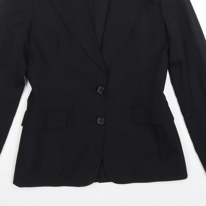 Club Monaco Women’s Black Size 8 Wool Blend Tailored Blazer Jacket