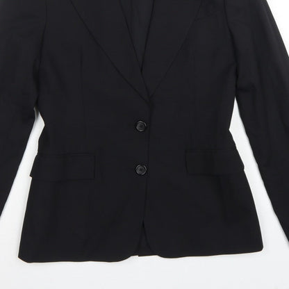 Club Monaco Women’s Black Size 8 Wool Blend Tailored Blazer Jacket