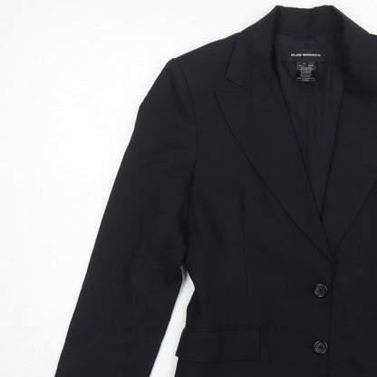 Club Monaco Women’s Black Size 8 Wool Blend Tailored Blazer Jacket
