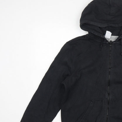 Nike Men Black L Full Zip Hooded Logo Hoodie