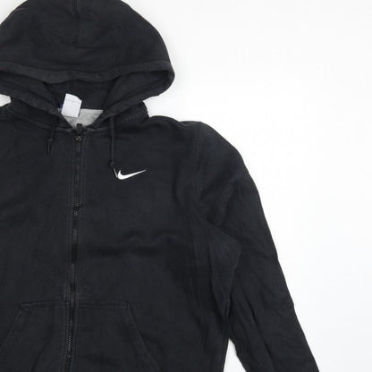 Nike Men Black L Full Zip Hooded Logo Hoodie