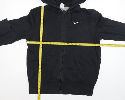 Nike Men Black L Full Zip Hooded Logo Hoodie