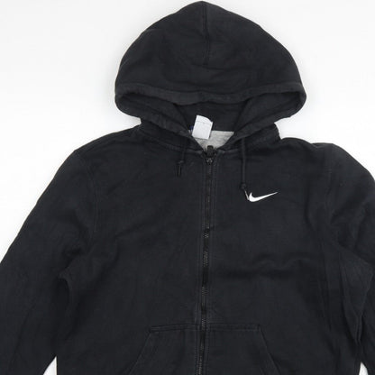 Nike Men Black L Full Zip Hooded Logo Hoodie