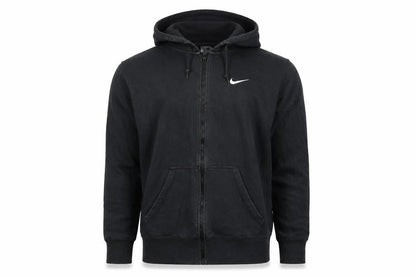 Nike Men Black L Full Zip Hooded Logo Hoodie