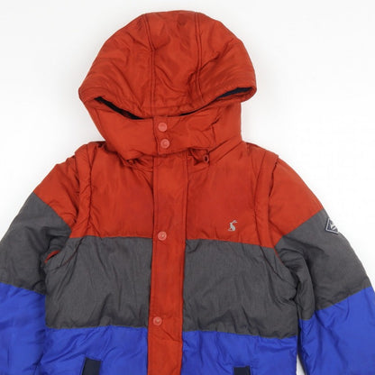 Joules Boys Multicoloured 11 Years Colourblock Hooded Puffer Jacket