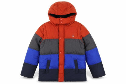 Joules Boys Multicoloured 11 Years Colourblock Hooded Puffer Jacket