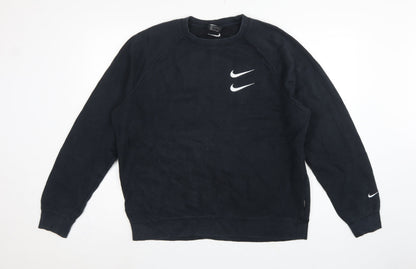 Nike Men’s Black L Pullover Sweatshirt Graphic Print Sports Logo
