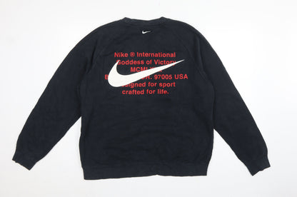 Nike Men’s Black L Pullover Sweatshirt Graphic Print Sports Logo