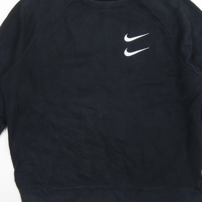 Nike Men’s Black L Pullover Sweatshirt Graphic Print Sports Logo