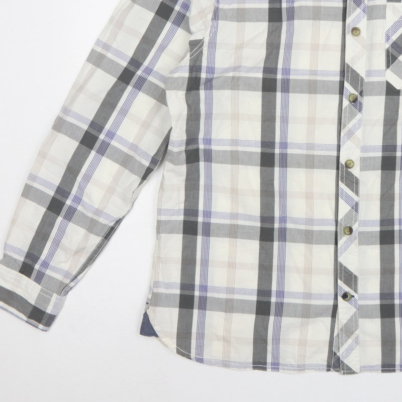 Weird Fish Men's Multicoloured Plaid Cotton Button-Up Shirt L