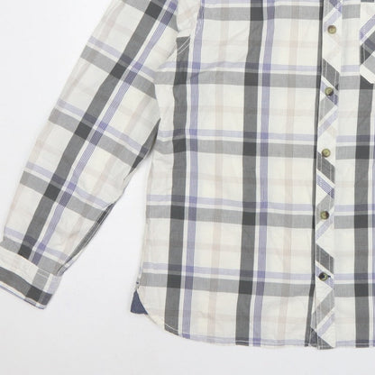 Weird Fish Men's Multicoloured Plaid Cotton Button-Up Shirt L