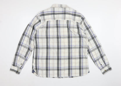 Weird Fish Men's Multicoloured Plaid Cotton Button-Up Shirt L