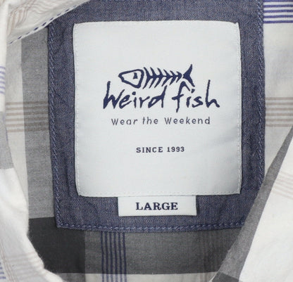 Weird Fish Men's Multicoloured Plaid Cotton Button-Up Shirt L