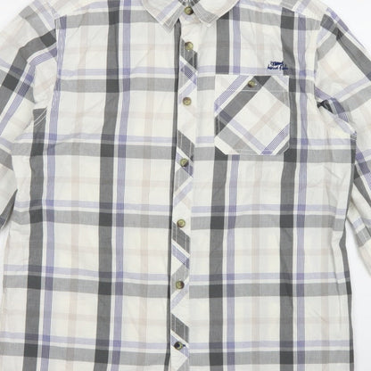 Weird Fish Men's Multicoloured Plaid Cotton Button-Up Shirt L
