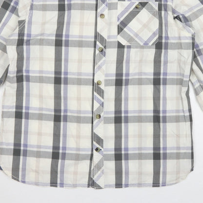 Weird Fish Men's Multicoloured Plaid Cotton Button-Up Shirt L