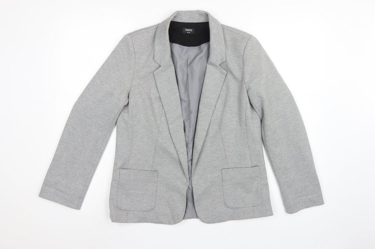 Oasis Women’s Grey UK 10 Tailored Lined Notch Lapel Blazer