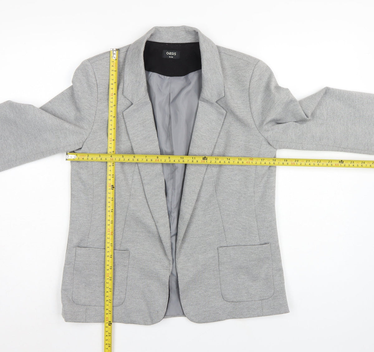 Oasis Women’s Grey UK 10 Tailored Lined Notch Lapel Blazer
