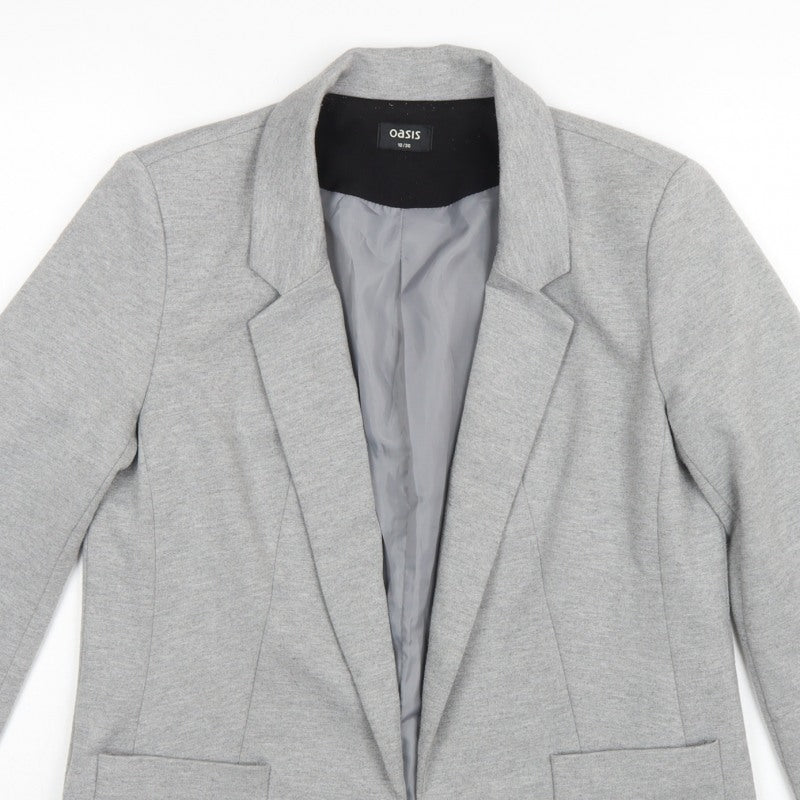 Oasis Women’s Grey UK 10 Tailored Lined Notch Lapel Blazer