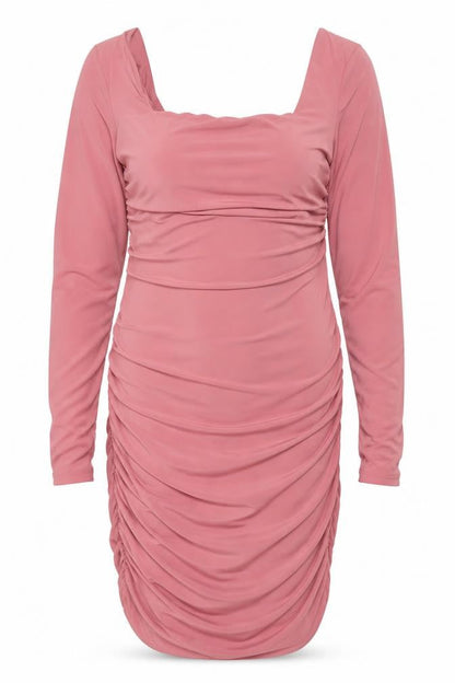 Club L London Women Pink UK 16 Ruched Bodycon Knee Dress