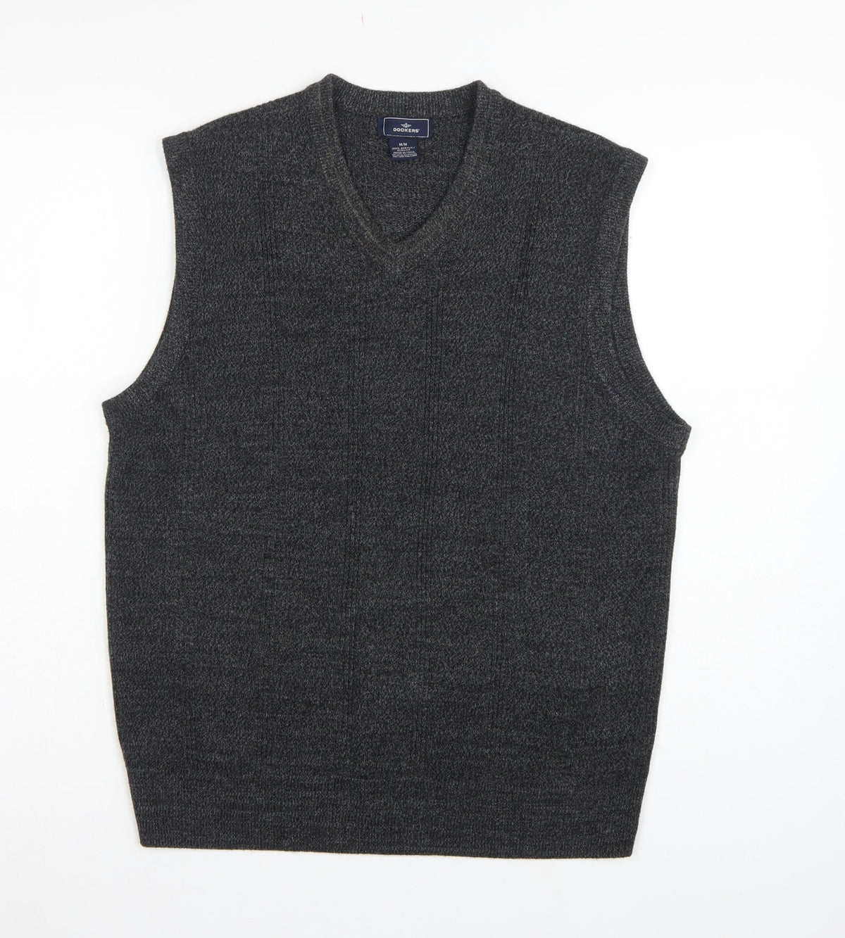Dockers Men’s Grey M V-Neck Knit Sleeveless Pullover Sweater Vest