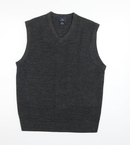 Dockers Men’s Grey M V-Neck Knit Sleeveless Pullover Sweater Vest