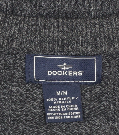 Dockers Men’s Grey M V-Neck Knit Sleeveless Pullover Sweater Vest