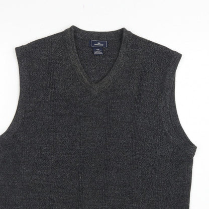 Dockers Men’s Grey M V-Neck Knit Sleeveless Pullover Sweater Vest