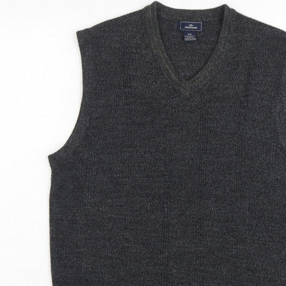 Dockers Men’s Grey M V-Neck Knit Sleeveless Pullover Sweater Vest