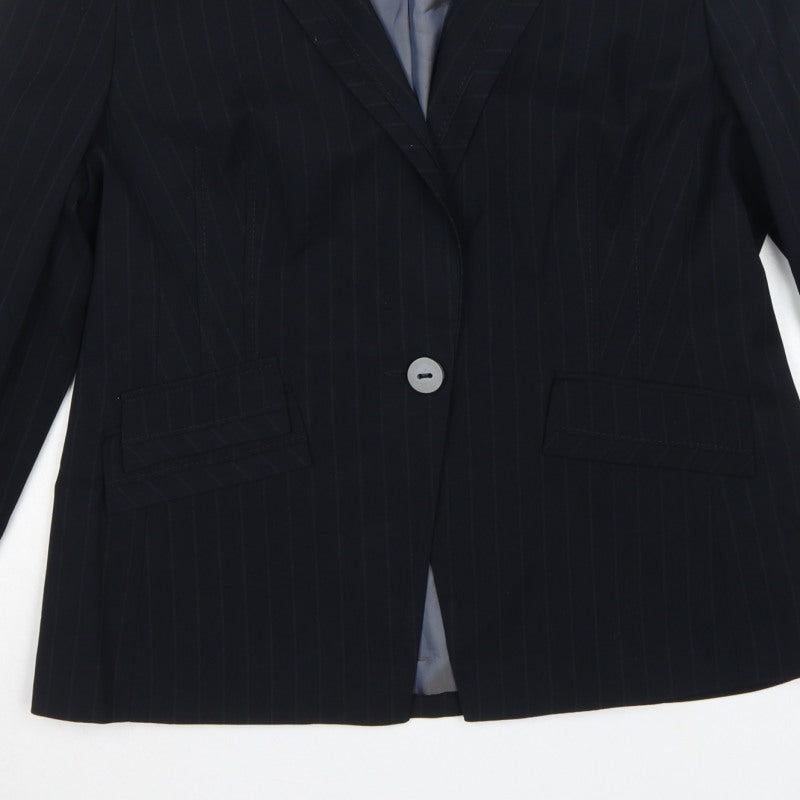 Marks & Spencer Women Blue Pinstripe Blazer UK 16 Tailored Lined