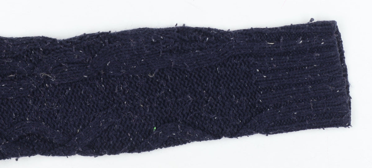 Superdry Women’s Blue M Cable Knit Crew Neck Wool Blend Jumper