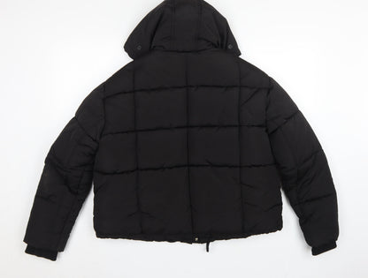 Topshop Women’s Black UK 12 Hooded Quilted Puffer Jacket