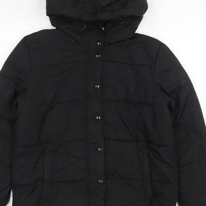 GAP Kids Girls Black XL 12-13 Years Hooded Puffer Jacket Water Resistant