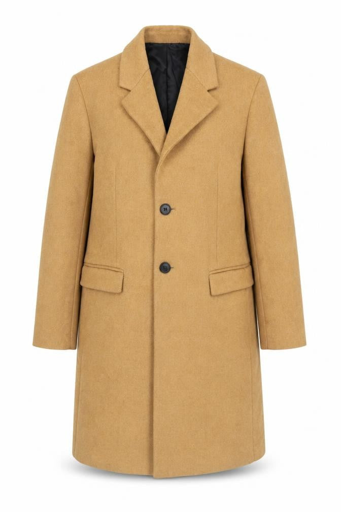 Zara Women Brown Wool Blend Long Overcoat Size M Classic Button Coat