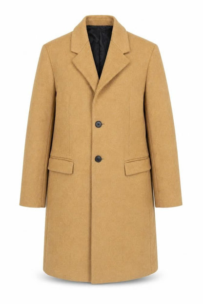 Zara Women Brown Wool Blend Long Overcoat Size M Classic Button Coat