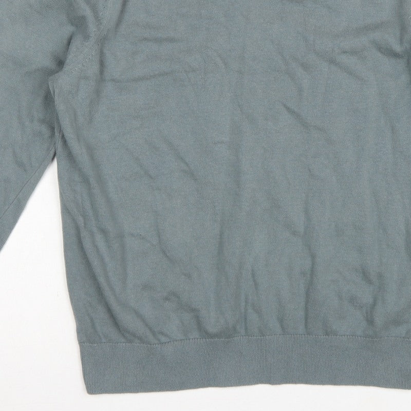 Marks and Spencer Men’s Grey M V-Neck Pure Cotton Pullover Jumper
