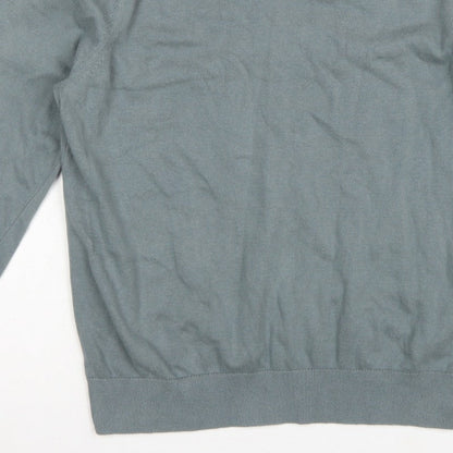 Marks and Spencer Men’s Grey M V-Neck Pure Cotton Pullover Jumper