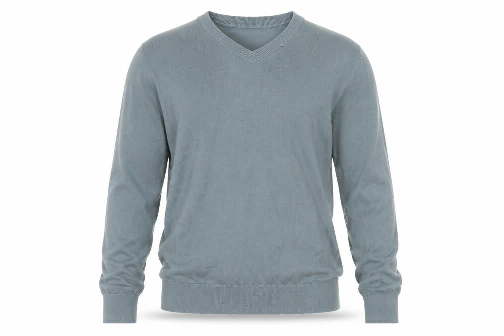 Marks and Spencer Men’s Grey M V-Neck Pure Cotton Pullover Jumper