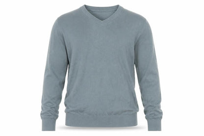 Marks and Spencer Men’s Grey M V-Neck Pure Cotton Pullover Jumper