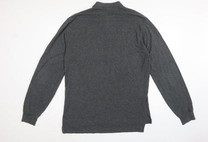 Polo Ralph Lauren Men's Grey M Long Sleeve Embroidered Logo Polo Shirt