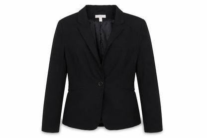 H&M Women Black UK 10 Tailored Single-Breasted Lined Blazer
